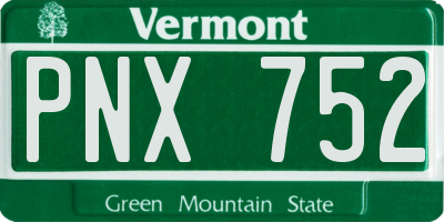 VT license plate PNX752