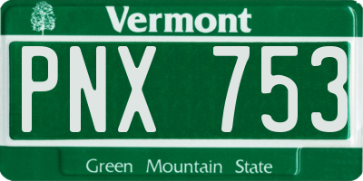 VT license plate PNX753