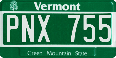 VT license plate PNX755