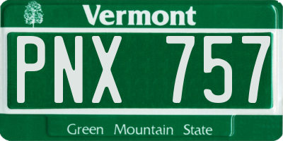 VT license plate PNX757