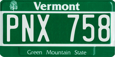 VT license plate PNX758