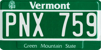 VT license plate PNX759