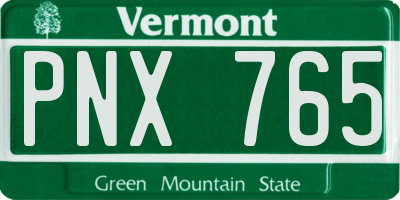 VT license plate PNX765