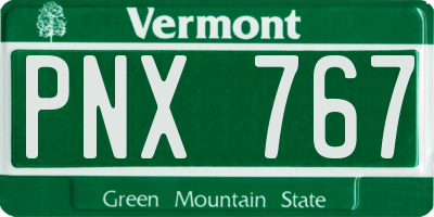 VT license plate PNX767