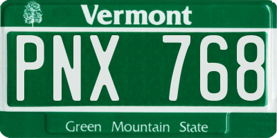VT license plate PNX768