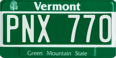 VT license plate PNX770