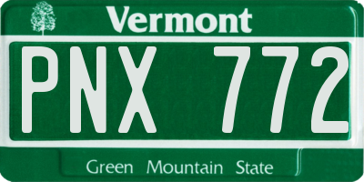 VT license plate PNX772