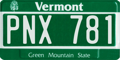 VT license plate PNX781