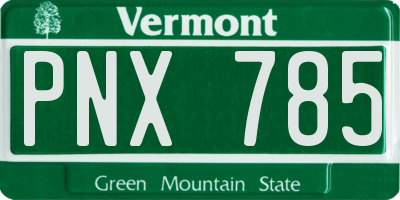 VT license plate PNX785
