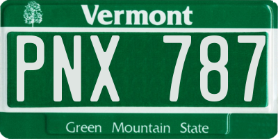 VT license plate PNX787