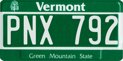 VT license plate PNX792