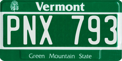VT license plate PNX793
