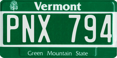 VT license plate PNX794