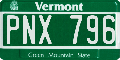 VT license plate PNX796
