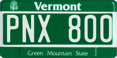 VT license plate PNX800