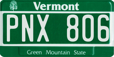 VT license plate PNX806