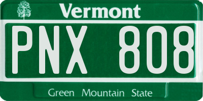 VT license plate PNX808