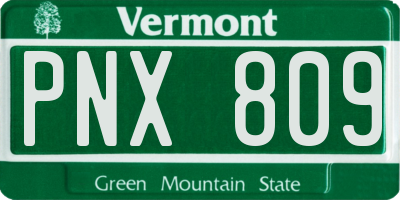 VT license plate PNX809