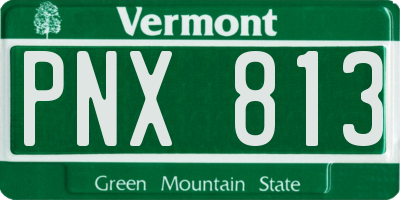 VT license plate PNX813