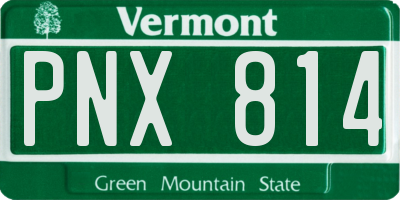 VT license plate PNX814