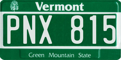 VT license plate PNX815