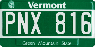 VT license plate PNX816