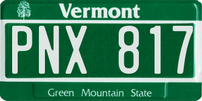VT license plate PNX817