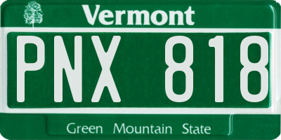 VT license plate PNX818