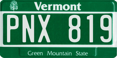VT license plate PNX819
