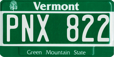 VT license plate PNX822