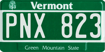 VT license plate PNX823