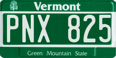 VT license plate PNX825