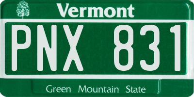 VT license plate PNX831