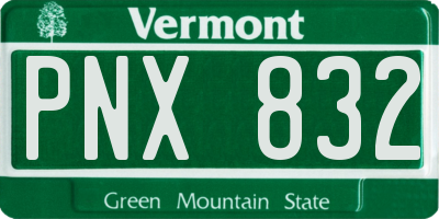 VT license plate PNX832