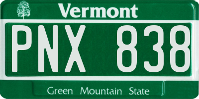 VT license plate PNX838