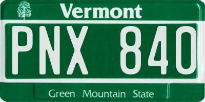 VT license plate PNX840