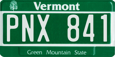 VT license plate PNX841