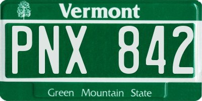 VT license plate PNX842
