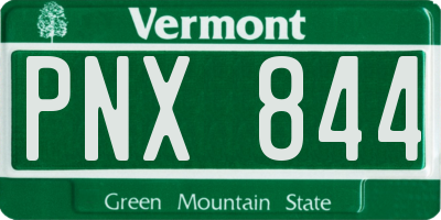VT license plate PNX844