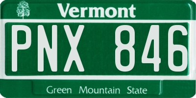 VT license plate PNX846