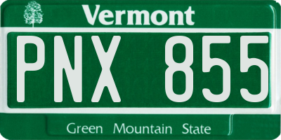 VT license plate PNX855