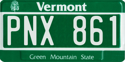 VT license plate PNX861
