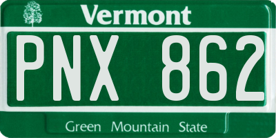 VT license plate PNX862