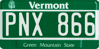 VT license plate PNX866