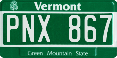 VT license plate PNX867