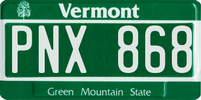 VT license plate PNX868