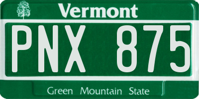 VT license plate PNX875