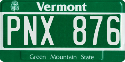 VT license plate PNX876