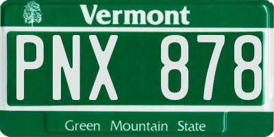 VT license plate PNX878