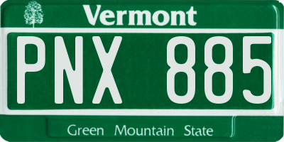 VT license plate PNX885
